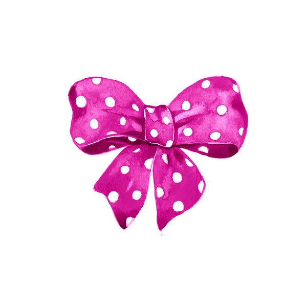 Watercolor pink satin bow — Stock Photo, Image