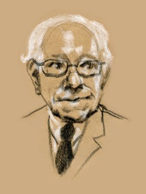 Bernard Bernie Sanders grafik illüstrasyon portresi