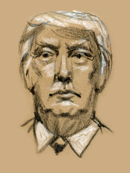 Donald Trump, republican presidential candidate. Sketch by hand. — Stock Photo, Image