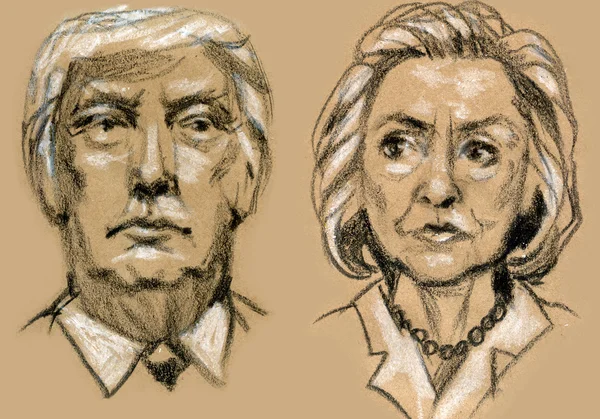 Presidentiële kandidaten Donald Trump vs Hillary Clinton. — Stockfoto