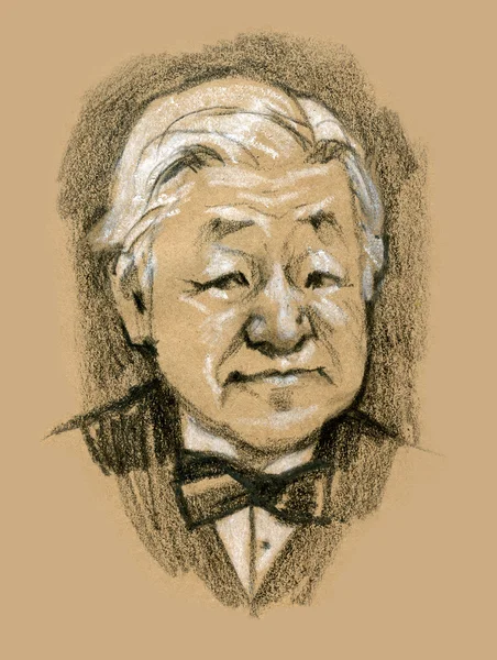 Grafisk illustration porträtt av kejsar Akihito Japan — Stockfoto