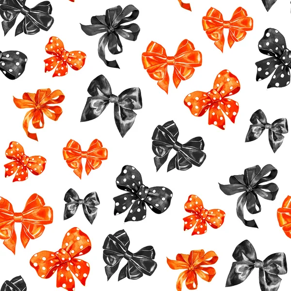 Halloween-oranje en zwarte buigt naadloze patroon geïsoleerd op wit — Stockfoto