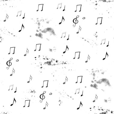 suluboya siyah beyaz sanatsal müzik arka plan - Dikişsiz desen