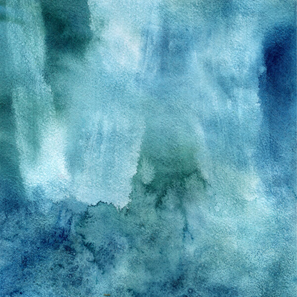 lush meadow and turquoise. Watercolor spring or summer fantastic texture.