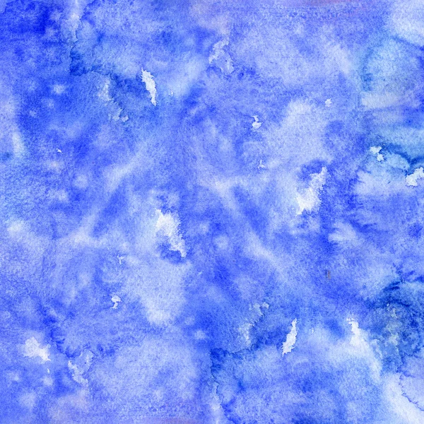 Blauwe winter aquarel textuur. Handgeschilderde decoratieve oppervlak. — Stockfoto
