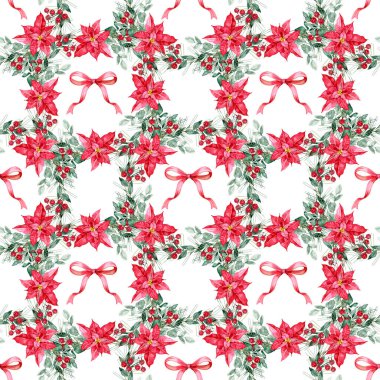 Parlak noktalı noktalı işaretler, yumuşak okaliptüs dalları ve kırmızı aksanlı tatiller. Noel ambalajı, hatıra defteri, kumaş baskıları, kartlar, markalaşma ve şenlikli yaratıcı projeler için ideal