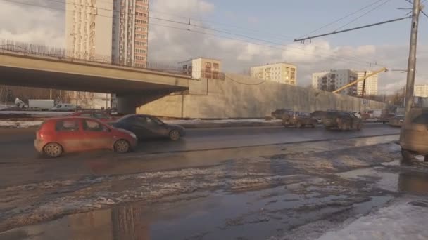 Volgograd prospektüs kesişme noktalarında Üstgeçit inşaatı — Stok video