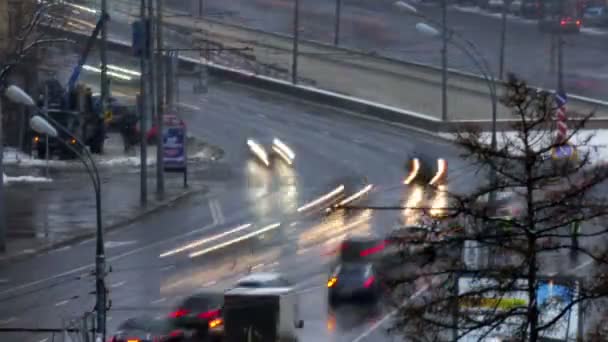 Trafik sıkışıklığı, Moskova, Rusya — Stok video
