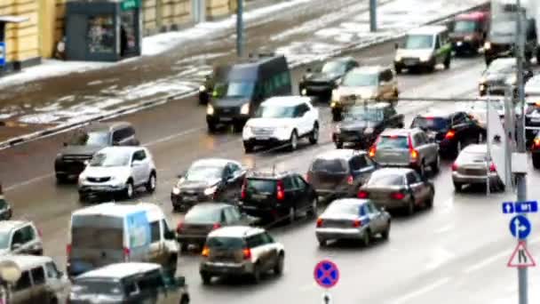 Traffic jam in Moscow, Russia — Stock Video