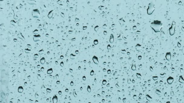 Капли дождя на окне — стоковое видео