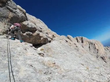 Gran Sasso Dağı, Abruzzo Bölgesi, İtalya 'da Ferrata üzerinden ünlü Bafile, 14 Kasım 2025