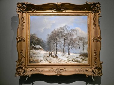 AMSTERDAM, NETHERLANDS - 10 Ocak 2026: Bu Hollanda Romantik Tablosu Barend Cornelis Koekkoek 'in 