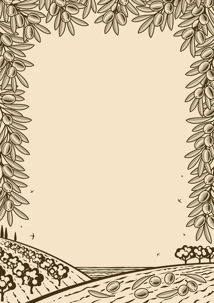 Retro oliwkowy pionowy brązowy ramki — Wektor stockowy