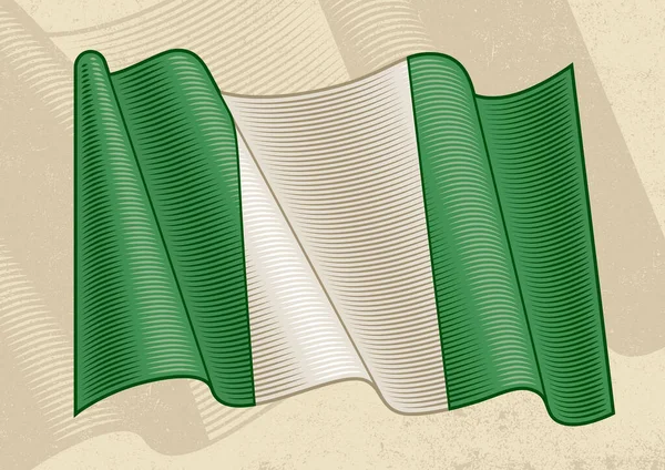 Bendera Vintage Nigeria Ilustrasi Vektor Eps8 Yang Dapat Diedit Dengan - Stok Vektor