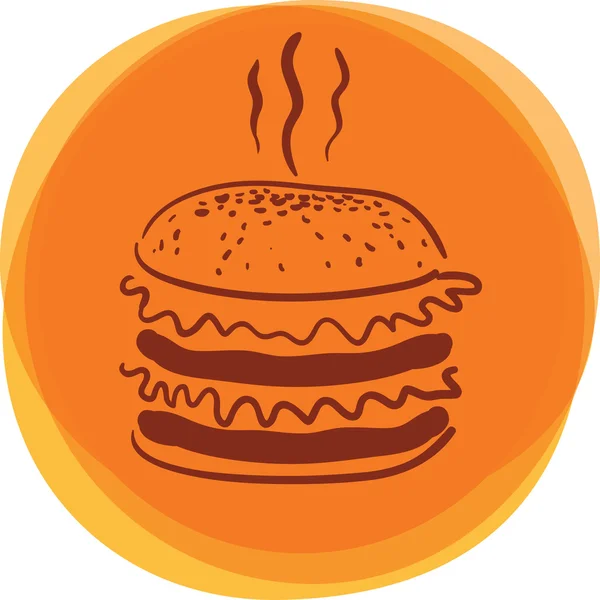 Hambúrguer ícone vetor laranja — Vetor de Stock