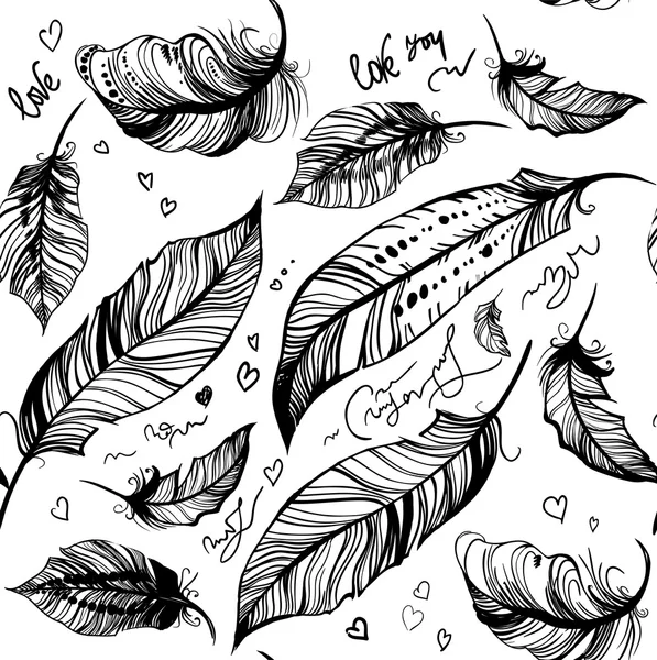 tüy dekoratif siyah desen