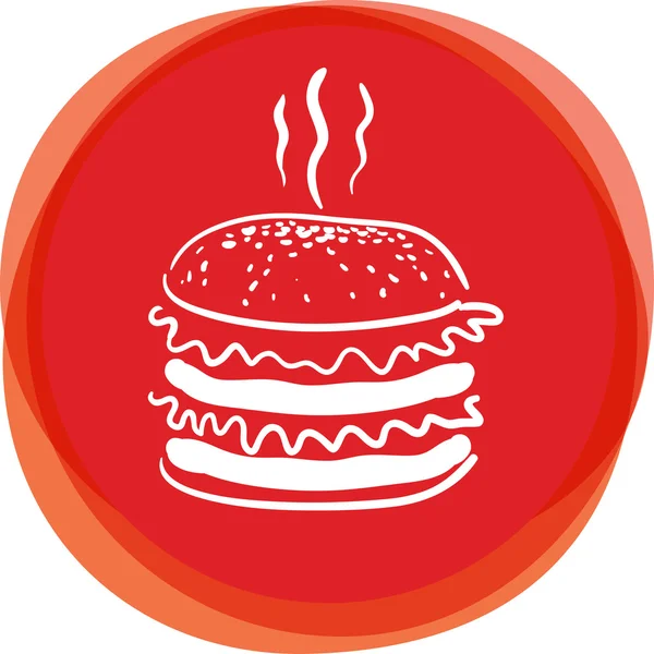 Hamburger rode vector pictogram — Stockvector