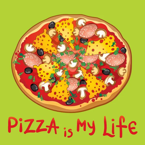 Benim hayat vektör çizim pizza olduğunu
