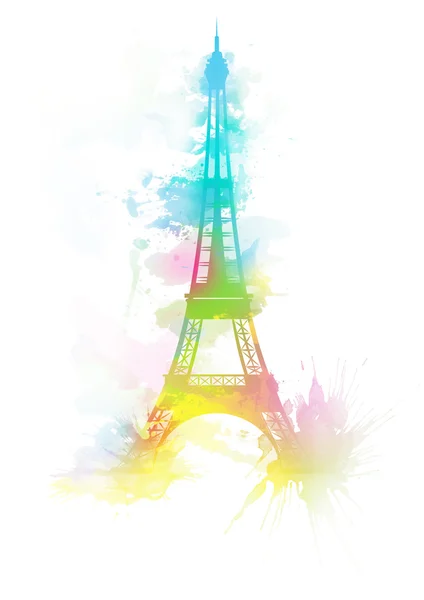 Bakgrunnsillustrasjon av Eiffeltårnet med akvareller – stockfoto