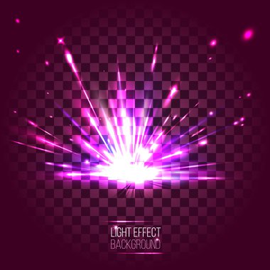 Saydam arka plan ışığı efekti objektif mor patlaması. ve