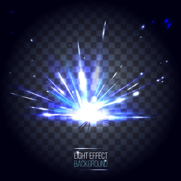 Saydam arka plan ışığı efekti lens mavi patlaması. Vect