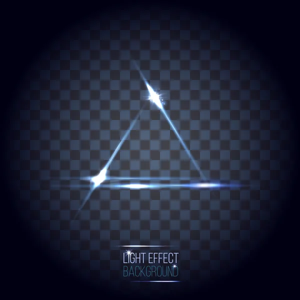 soyut neon üçgen objektif afiş ile yıldızlar ve mercek parlamaları tran üzerinde