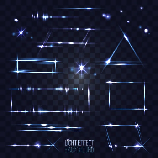 soyut objektif yıldız çerçeve ve şeffaf olarak geri fişekleri