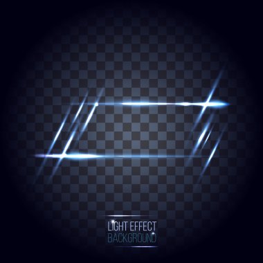 yıldızlar ve şeffaf checke üzerinde fişekleri ile soyut objektif banner