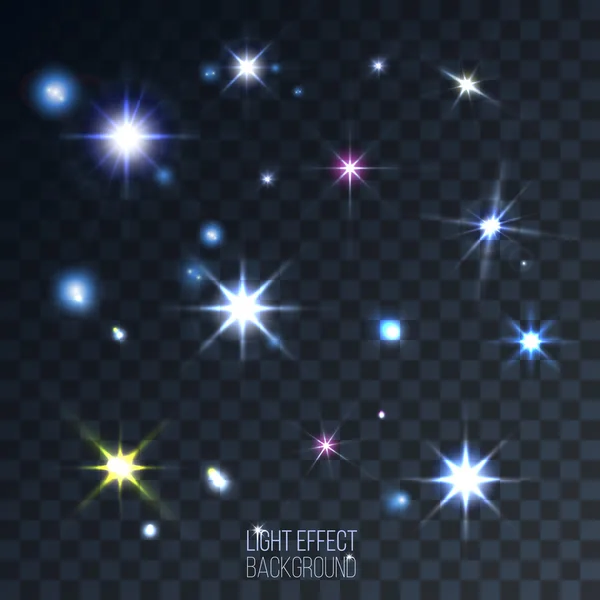 soyut objektif yıldız ve şeffaf arka plan üzerinde fişekleri 