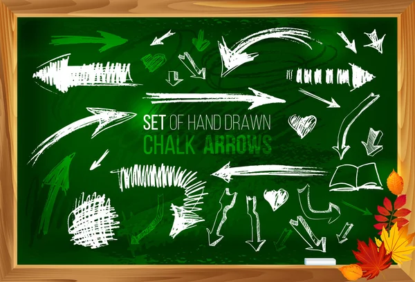 elle çizilmiş tebeşir okları 2 kümesi. vektör çizim. c parçası