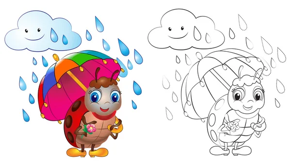 sevimli uğur böceği vektör çizim