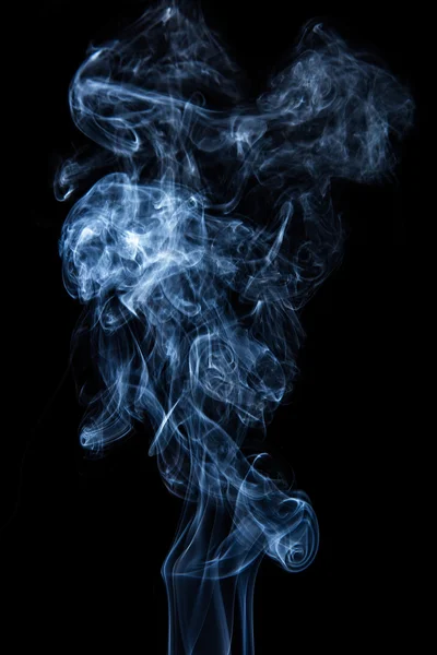 White smoke collection on black background — Stock Photo, Image