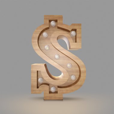 Ahşap Doları ışık afiş. Yüksek çözünürlük