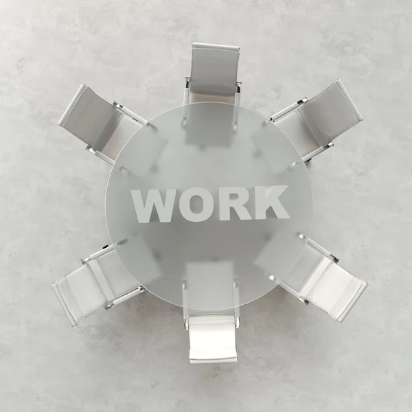 Empty workspace on glass PLAN table. Top view. High resolution render. Business concept — Stock Photo, Image