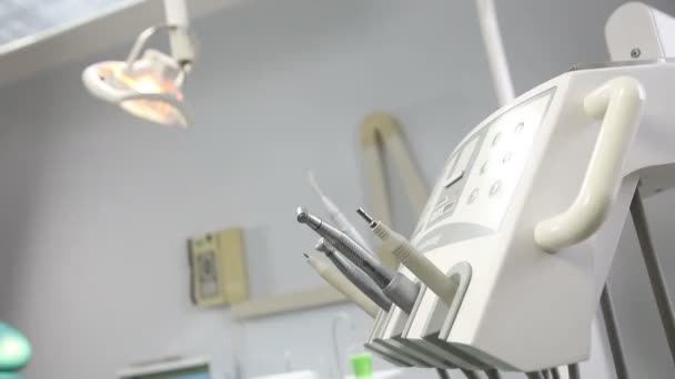 Dentist office. Medical dentist Equipment — Stock Video