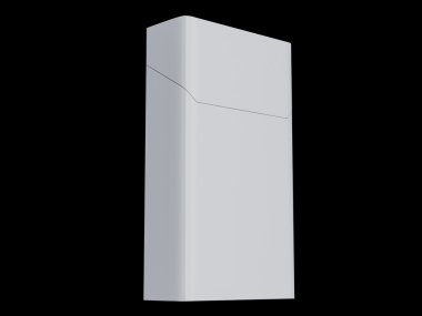 Kapalı paket sigara siyah bir arka plan üzerinde izole. 3D çizim