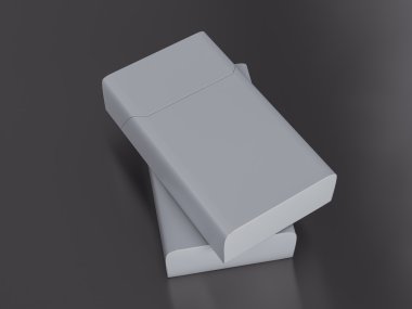 Kapalı paket sigara gri arka plan üzerinde. 3D render. 