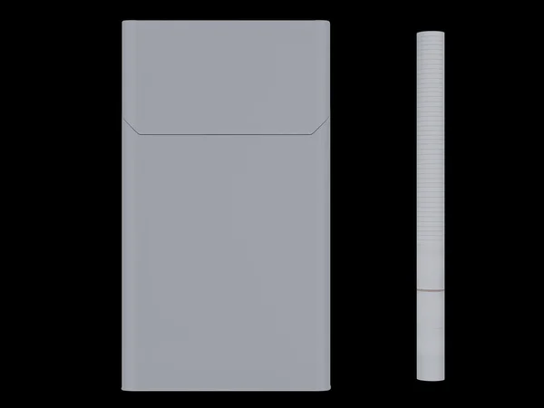 담배 검은 배경에 고립의 닫힌된 팩. 3 차원 일러스트 레이 션 — 스톡 사진