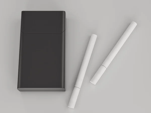 Sluten förpackning med cigaretter på grå bakgrund. — Stockfoto