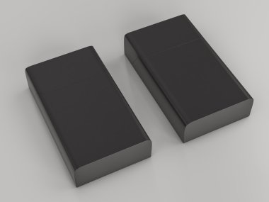 Kapalı paket sigara gri arka plan üzerinde. 3D render