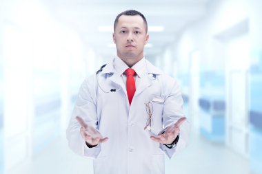 Doktor stetoskop bir hastanede ile. Yüksek çözünürlük.