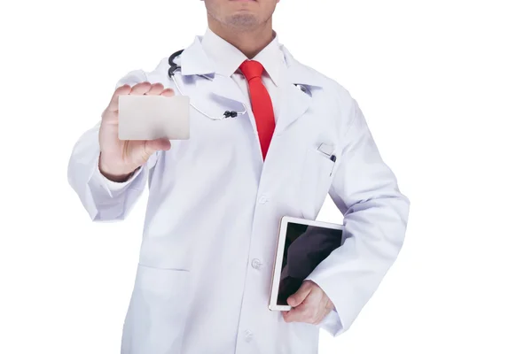 Doctor con estetoscopio en un hospital. fondo blanco. aislado. Alta resolución . — Foto de Stock