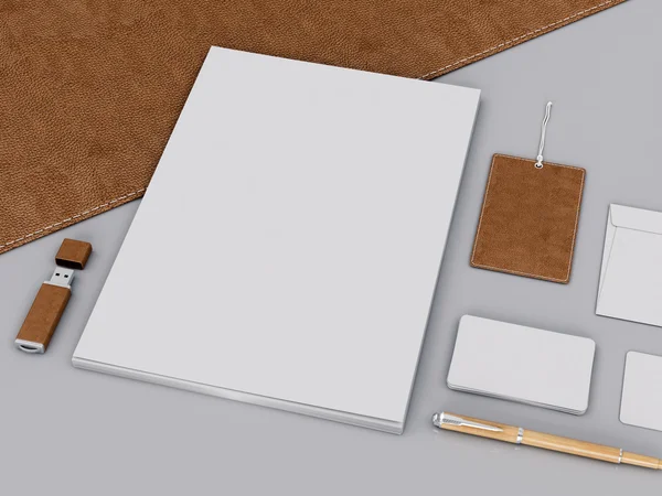 Um modelo de marca castanha. Modelo definido no fundo preto. renderização 3d. Ilustração 3D — Fotografia de Stock