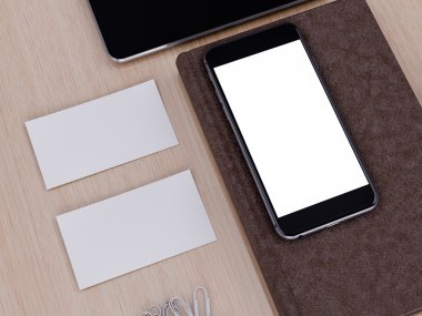 mockup marka. Siyah arka plan üzerine şablonu. 3D render. 3D çizim