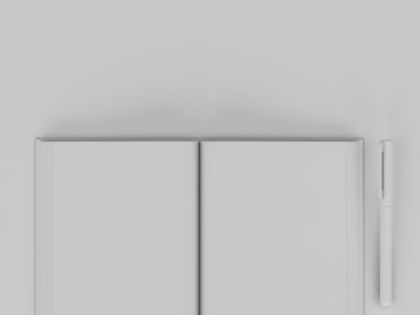 Mockup, iş, boş. 3D render. 3D çizim. Yüksek çözünürlük.