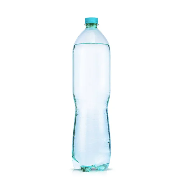 Kunststof Fles Met Gezuiverd Water Een Mineraalwaterflesje Fles Geïsoleerd Witte — Stockfoto