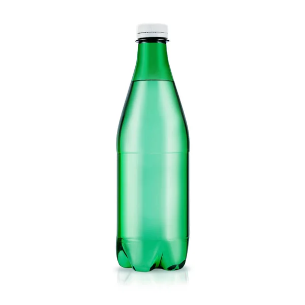 Garrafa Verde Plástico Com Água Purificada Mockup Garrafa Água Mineral — Fotografia de Stock