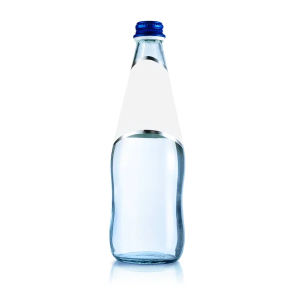 Butelka Szklana Wodą Oczyszczoną Makieta Butelki Wody Mineralnej Butelka Izolowana — Zdjęcie stockowe