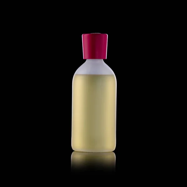 Parfümlü Cam Şişe Tütsü Için Sıvı Siyah Arkaplanda Izole Edilmiş — Stok fotoğraf