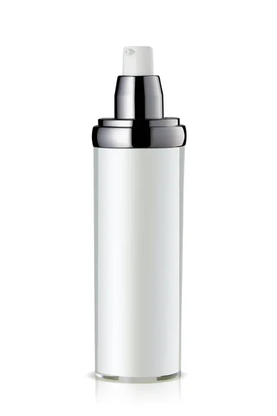 White Cosmetic Bottle Blank Cosmetic Pump Cosmetic Dispenser Bottle Isolated — Stock Photo, Image